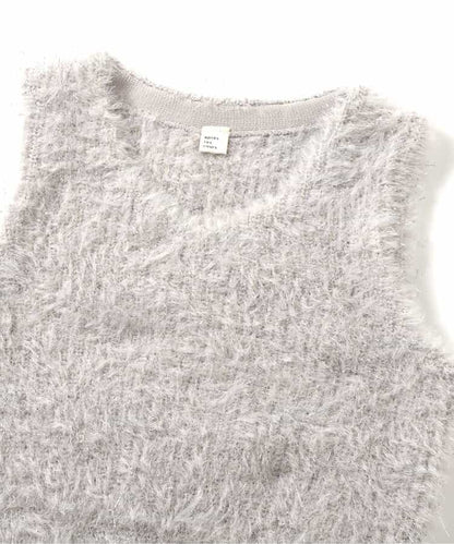 日本童裝 apres les cours 毛毛背心 90-140cm 女童款 秋季 TOPS