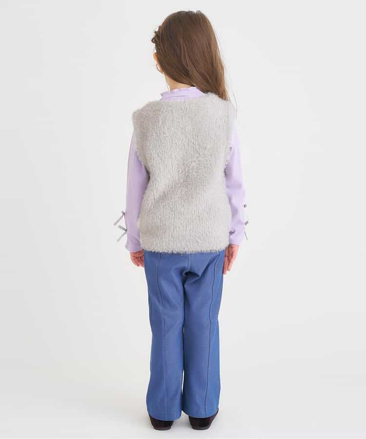 日本童裝 apres les cours 毛毛背心 90-140cm 女童款 秋季 TOPS