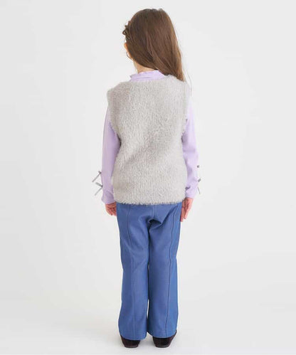 日本童裝 apres les cours 毛毛背心 90-140cm 女童款 秋季 TOPS