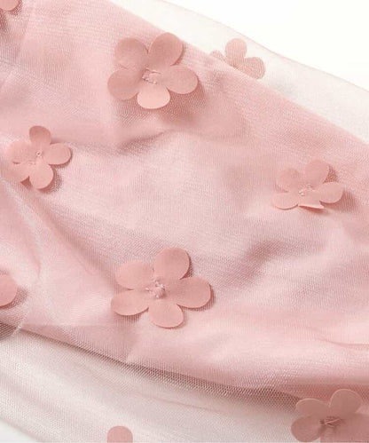 日本童裝 apres les cours 花花圖案薄紗連身裙 80-130cm 女童款 秋季 DRESSES 聖誕紅/新年紅