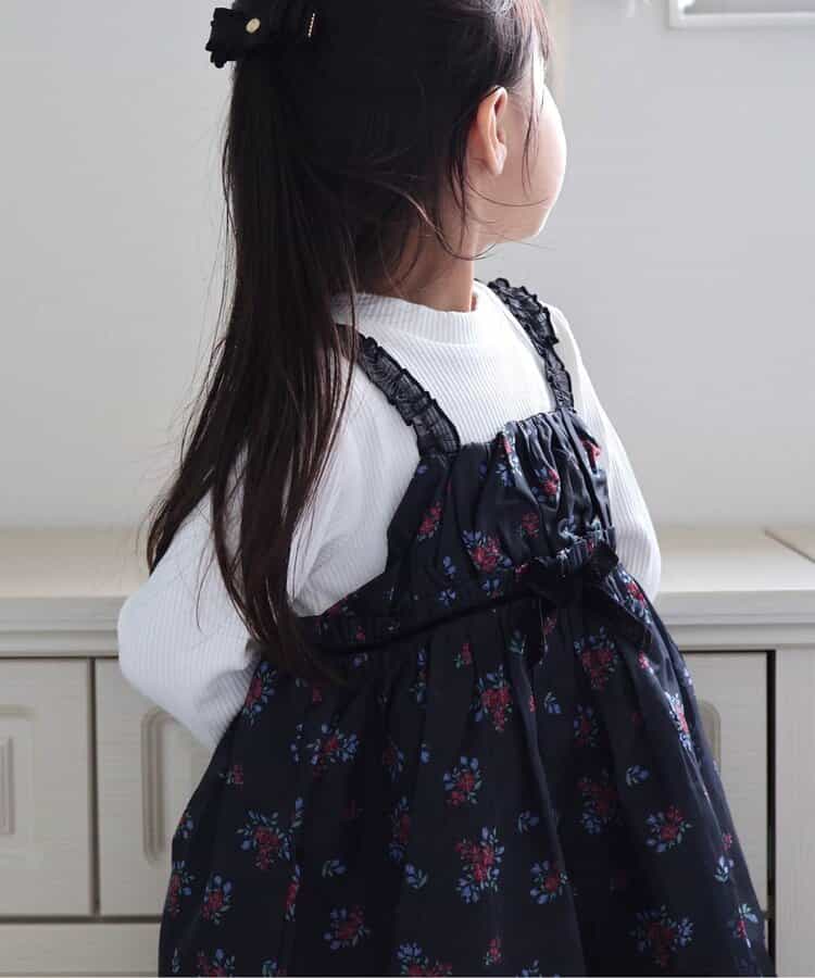 日本童裝 apres les cours 復古花花印花連身裙 80-140cm 女童款 秋季 DRESSES 聖誕紅/新年紅