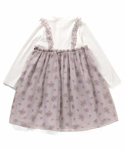 日本童裝 apres les cours 復古花花印花連身裙 80-140cm 女童款 秋季 DRESSES 聖誕紅/新年紅