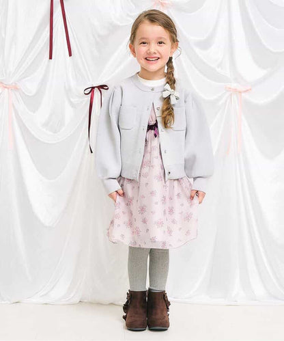 日本童裝 apres les cours 復古花花印花連身裙 80-140cm 女童款 秋季 DRESSES 聖誕紅/新年紅