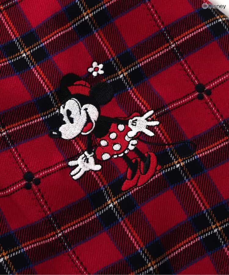 日本童裝 apres les cours x Disney 格仔連身裙 90-130cm 女童款 秋季 DRESSES 聖誕紅/新年紅
