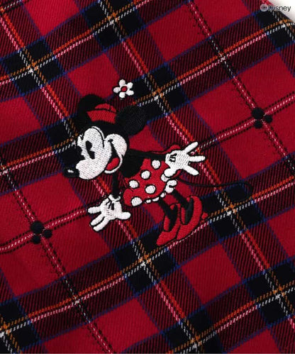 日本童裝 apres les cours x Disney 格仔連身裙 90-130cm 女童款 秋季 DRESSES 聖誕紅/新年紅