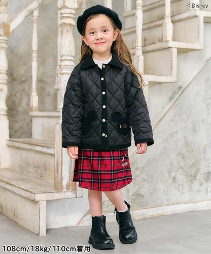 日本童裝 apres les cours x Disney 格仔連身裙 90-130cm 女童款 秋季 DRESSES 聖誕紅/新年紅