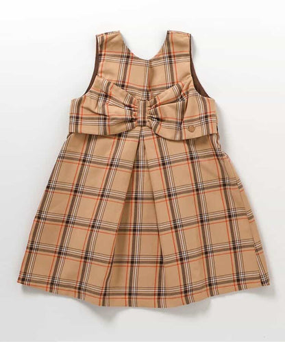 日本童裝 apres les cours 格仔背心連身裙 80-140cm 女童款 秋季 DRESSES