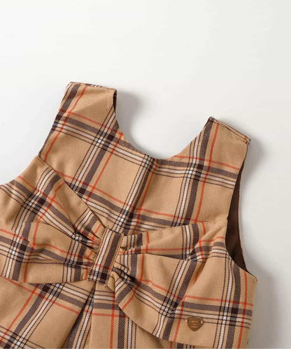 日本童裝 apres les cours 格仔背心連身裙 80-140cm 女童款 秋季 DRESSES