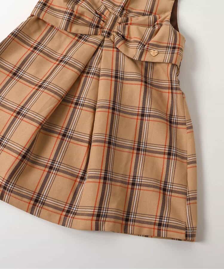 日本童裝 apres les cours 格仔背心連身裙 80-140cm 女童款 秋季 DRESSES
