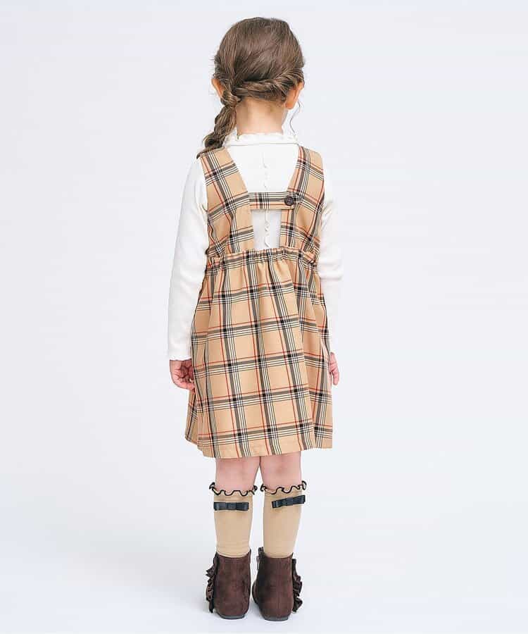 日本童裝 apres les cours 格仔背心連身裙 80-140cm 女童款 秋季 DRESSES