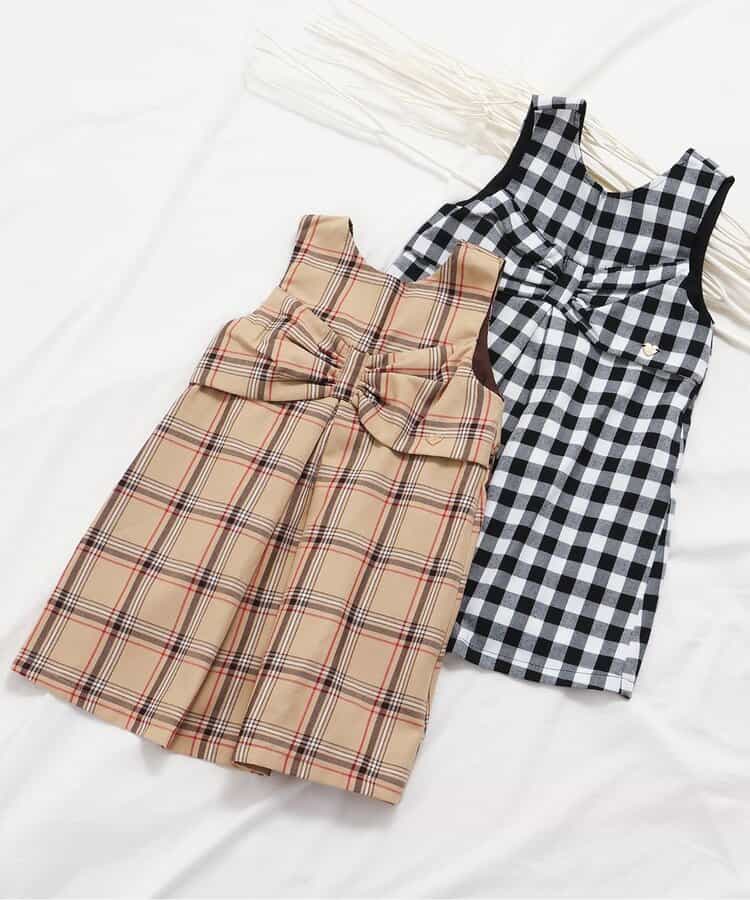 日本童裝 apres les cours 格仔背心連身裙 80-140cm 女童款 秋季 DRESSES