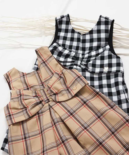 日本童裝 apres les cours 格仔背心連身裙 80-140cm 女童款 秋季 DRESSES
