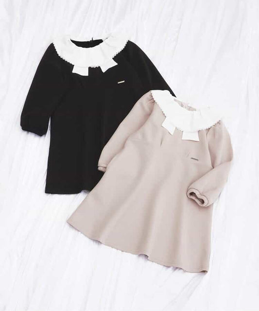 日本童裝 apres les cours 絲帶領連身裙 80-140cm 女童款 秋季 DRESSES 面試/宴會/表演