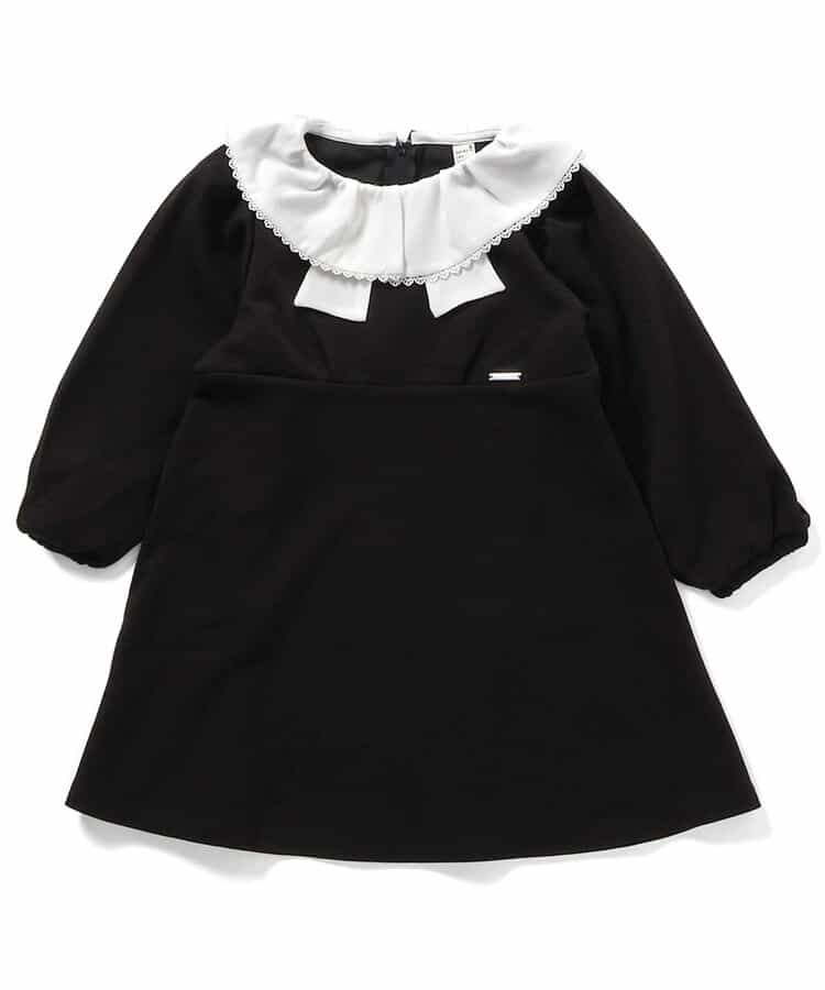 日本童裝 apres les cours 絲帶領連身裙 80-140cm 女童款 秋季 DRESSES 面試/宴會/表演