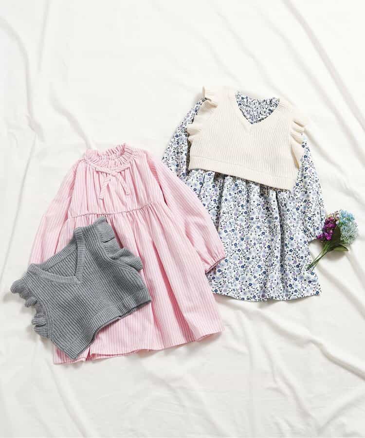 日本童裝 apres les cours 針織上衣連身裙套裝 80-140cm 女童款 秋季 TOPS DRESSES