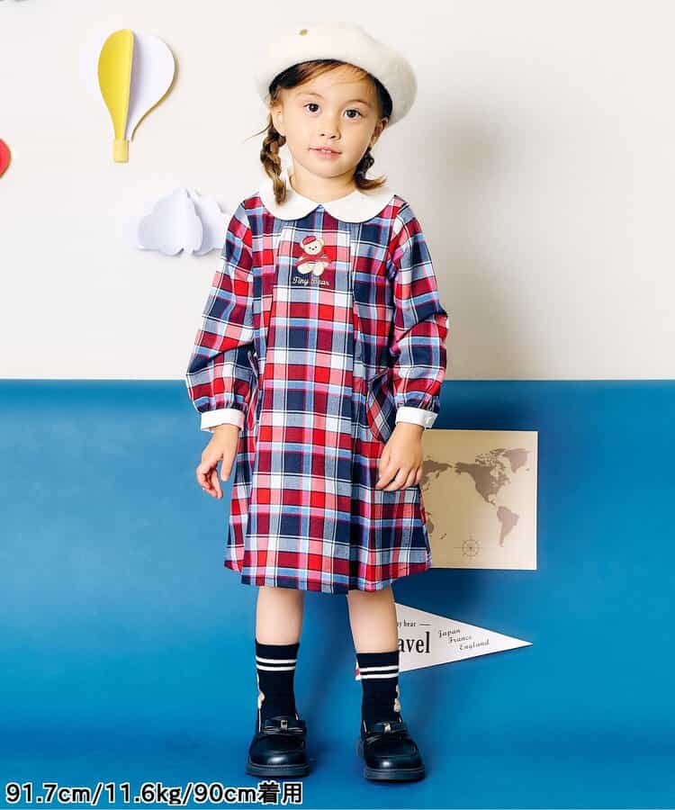 日本童裝 apres les cours x tiny bear 襯衫連身裙 80-120cm 女童款 秋季 DRESSES