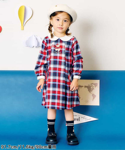 日本童裝 apres les cours x tiny bear 襯衫連身裙 80-120cm 女童款 秋季 DRESSES