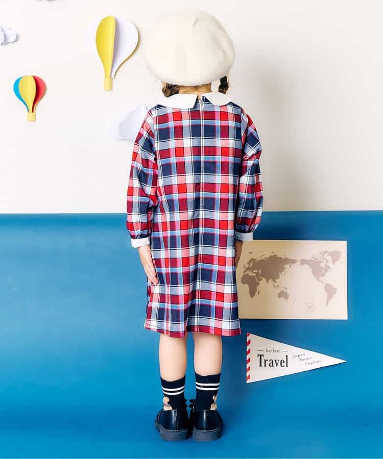 日本童裝 apres les cours x tiny bear 襯衫連身裙 80-120cm 女童款 秋季 DRESSES