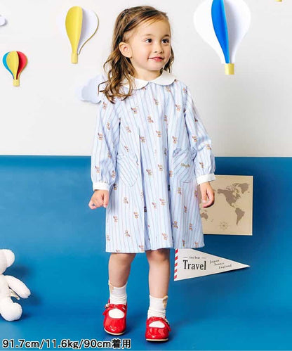 日本童裝 apres les cours x tiny bear 襯衫連身裙 80-120cm 女童款 秋季 DRESSES