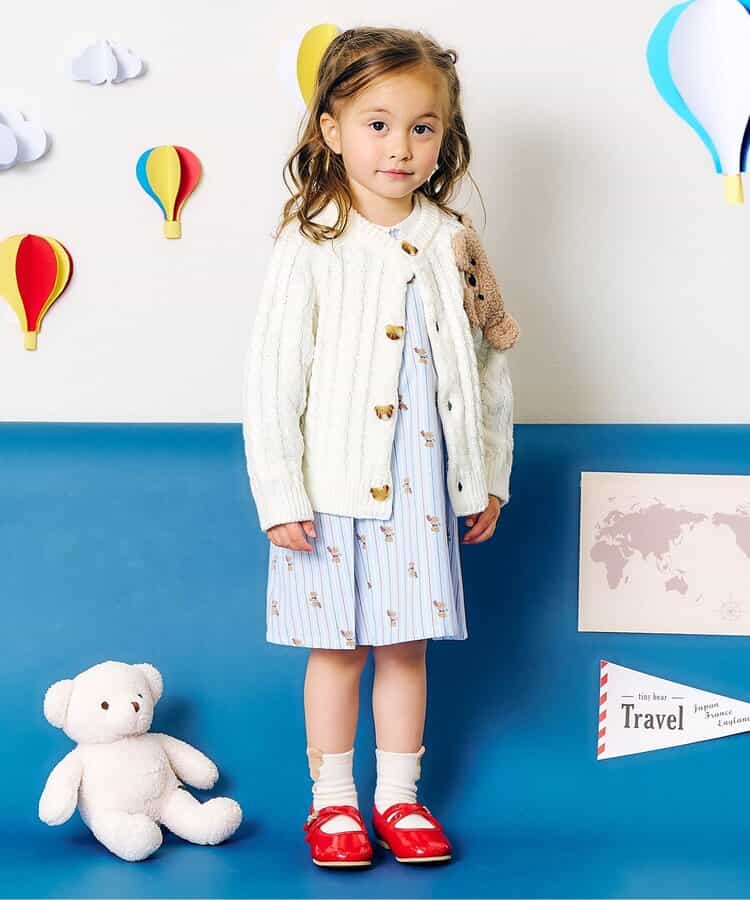 日本童裝 apres les cours x tiny bear 襯衫連身裙 80-120cm 女童款 秋季 DRESSES