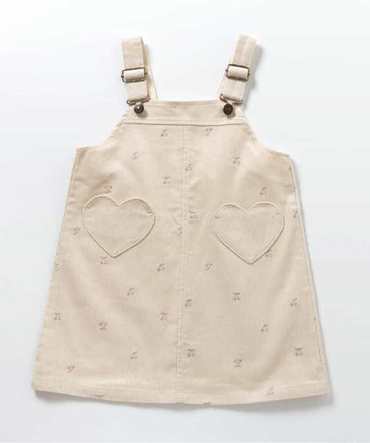 日本童裝 apres les cours 刺繡圖案吊帶裙 80-140cm 女童款 秋季 DRESSES