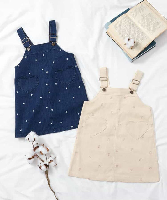 日本童裝 apres les cours 刺繡圖案吊帶裙 80-140cm 女童款 秋季 DRESSES
