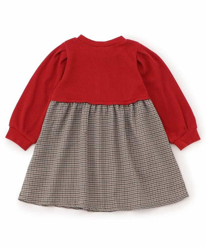 日本童裝 apres les cours 扇貝拼接連身裙 80-140cm 女童款 秋季 DRESSES 聖誕紅/新年紅