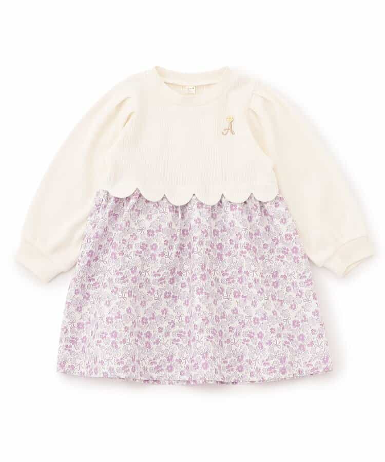 日本童裝 apres les cours 扇貝拼接連身裙 80-140cm 女童款 秋季 DRESSES 聖誕紅/新年紅