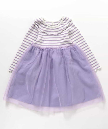 日本童裝 apres les cours 拼接網紗連身裙 80-140cm 女童款 秋季 DRESSES