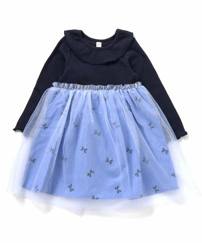 日本童裝 apres les cours 拼接網紗連身裙 80-140cm 女童款 秋季 DRESSES