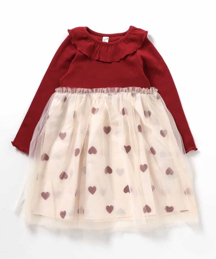 日本童裝 apres les cours 拼接網紗連身裙 80-140cm 女童款 秋季 DRESSES