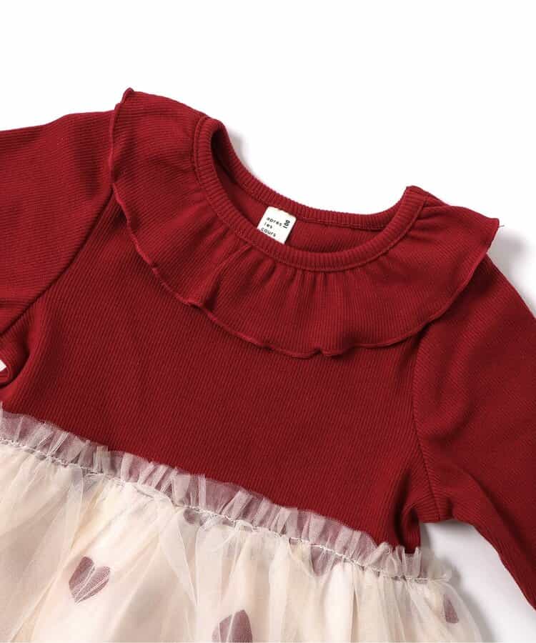 日本童裝 apres les cours 拼接網紗連身裙 80-140cm 女童款 秋季 DRESSES