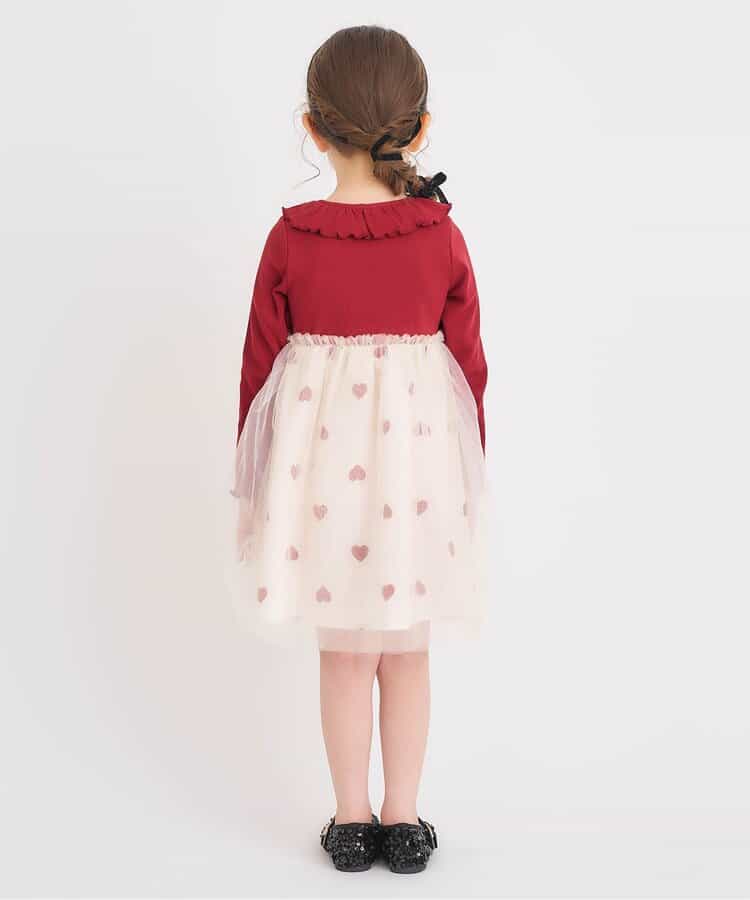 日本童裝 apres les cours 拼接網紗連身裙 80-140cm 女童款 秋季 DRESSES
