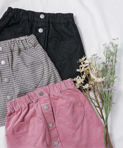 日本童裝 apres les cours 心型口袋短裙 80-140cm 女童款 秋季 SKIRTS