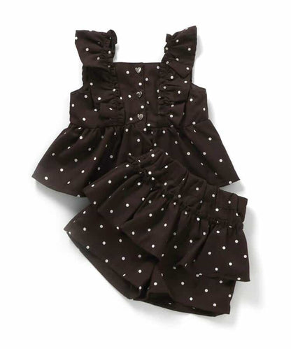 日本童裝 apres les cours 荷葉邊上衣及裙邊短褲兩件套裝 90-140cm 女童款 秋季 TOPS PANTS