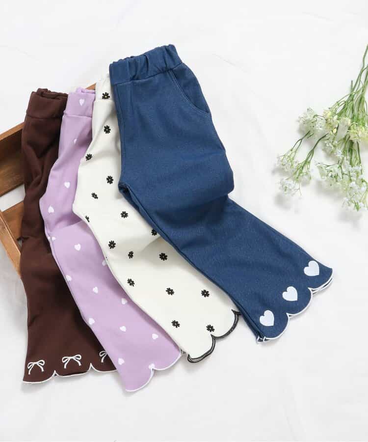 日本童裝 apres les cours 扇貝形下擺長褲 80-140cm 女童款 秋季 PANTS