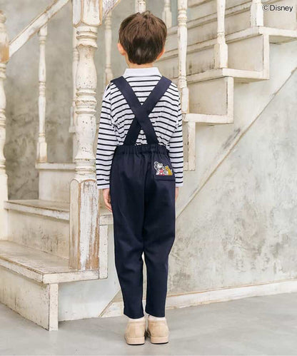 日本童裝 apres les cours x Disney 可拆吊帶長褲 90-130cm 男童款/女童款 秋季 PANTS 聖誕紅/新年紅