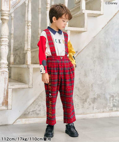 日本童裝 apres les cours x Disney 可拆吊帶長褲 90-130cm 男童款/女童款 秋季 PANTS 聖誕紅/新年紅