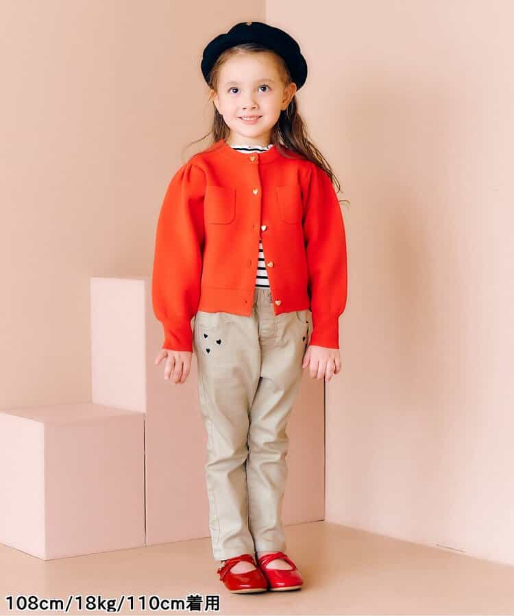日本童裝 apres les cours 心型刺繡修身長褲 80-140cm 女童款 秋季  PANTS