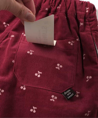 日本童裝 apres les cours 休閒短褲 80-140cm 女童款 秋季 PANTS 聖誕紅/新年紅