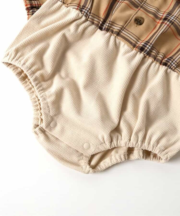日本童裝 apres les cours 格仔假兩件連衣 70-80cm 男童款 秋季 初生嬰兒 Jumpsuit