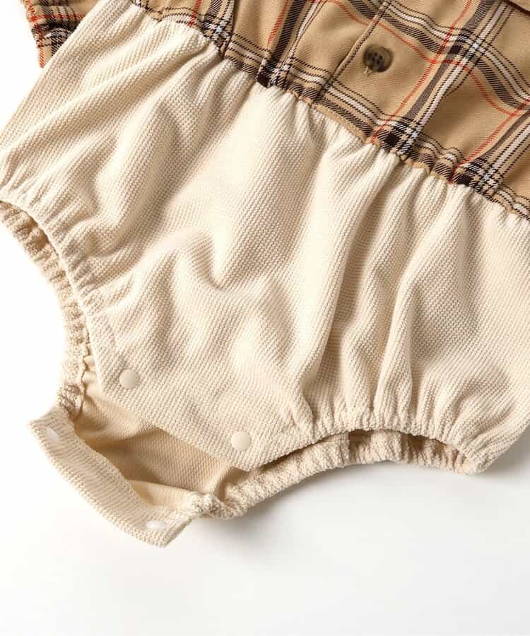 日本童裝 apres les cours 格仔假兩件連衣 70-80cm 男童款 秋季 初生嬰兒 Jumpsuit