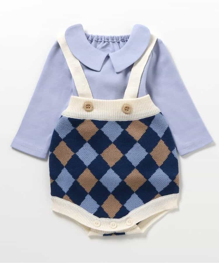 日本童裝 apres les cours 上衣及吊帶褲套裝 70-80cm 男童款 秋季 TOPS Jumpsuit
