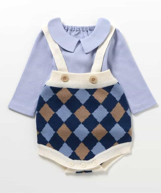 日本童裝 apres les cours 上衣及吊帶褲套裝 70-80cm 男童款 秋季 TOPS Jumpsuit