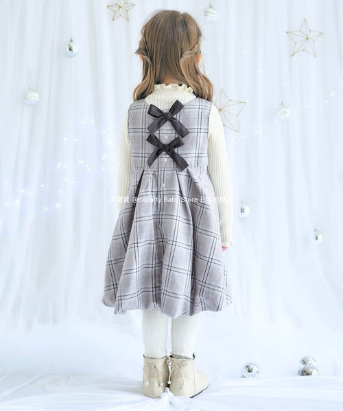 日本童裝 alc#652 蝴蝶結泡泡裙 80-140cm 女童款 冬季 DRESSES