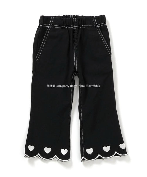 日本童裝 alc#652 抓毛心心喇叭褲 80-140cm 女童款 冬季 PANTS