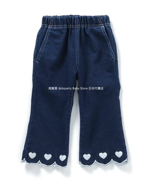 日本童裝 alc#652 抓毛心心喇叭褲 80-140cm 女童款 冬季 PANTS