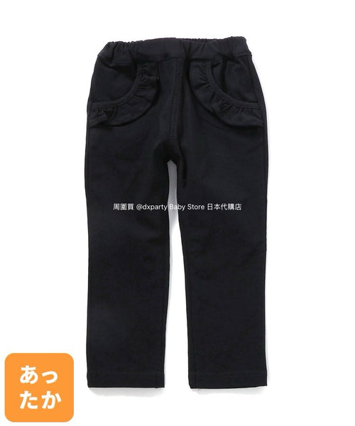 日本童裝 alc#652 抓毛荷葉邊口袋長褲 80-140cm 女童款 冬季 PANTS