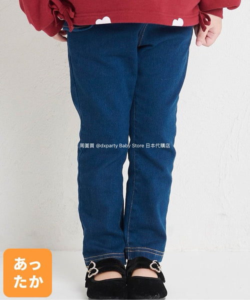 日本童裝 alc#652 抓毛荷葉邊口袋長褲 80-140cm 女童款 冬季 PANTS