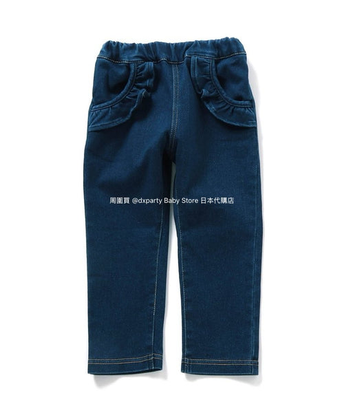 日本童裝 alc#652 抓毛荷葉邊口袋長褲 80-140cm 女童款 冬季 PANTS